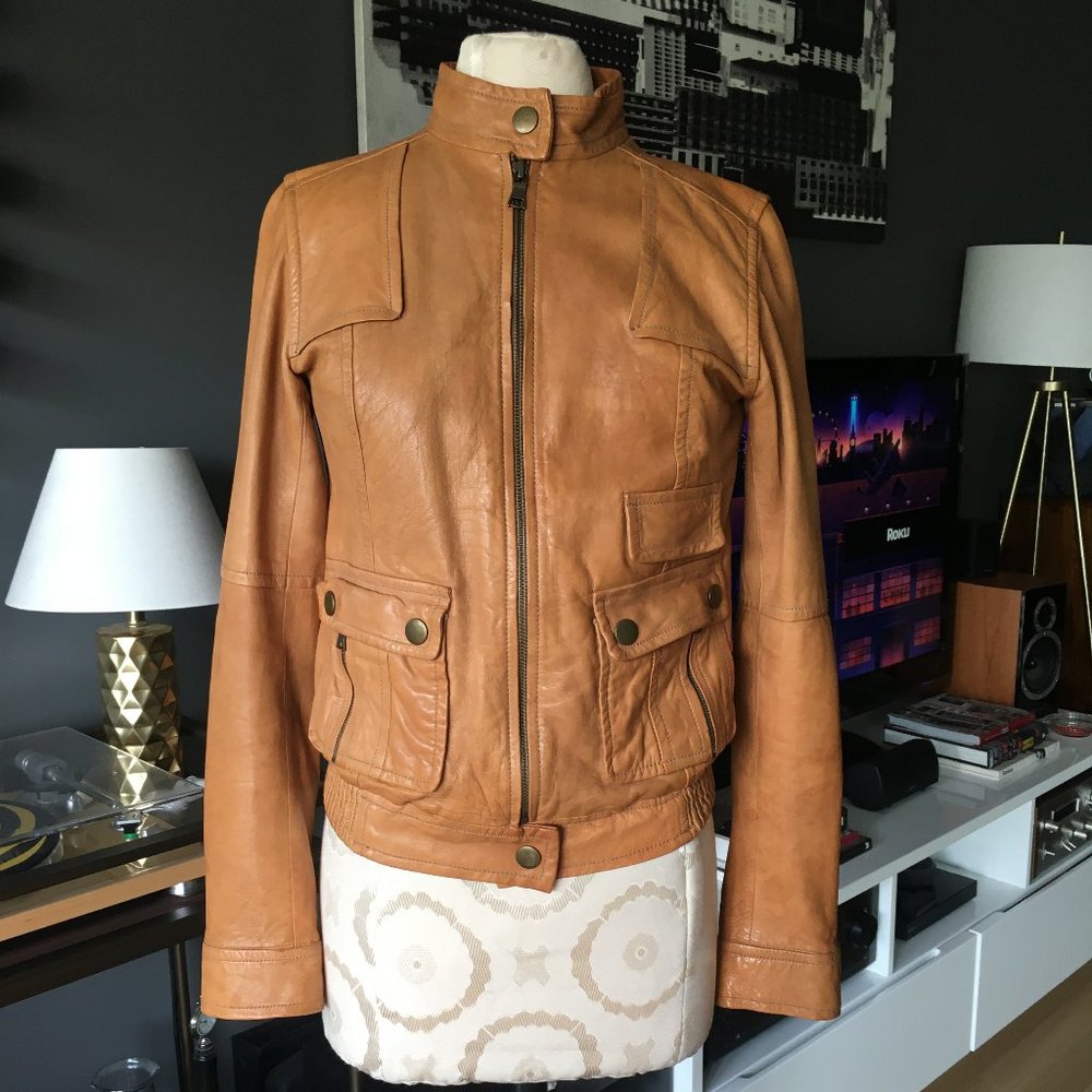 Banana Republic Tan Leather Jacket